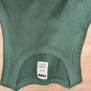 Green Ribbed Tank Dress by PINK